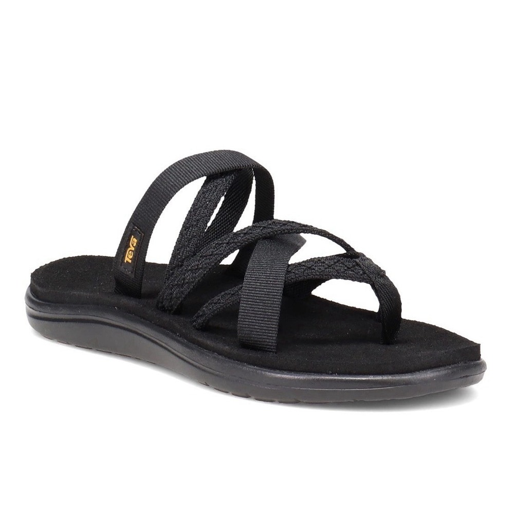 Teva Women's Teva Tirra Traveler flip-flop sandal Size 6 Black Strappy